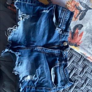 Dark washed jean shorts